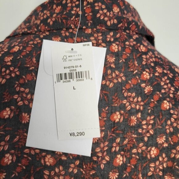 Banana Republic Cotton Flower Print Button Down Shirt Blouse Women Size L - Picture 5 of 10